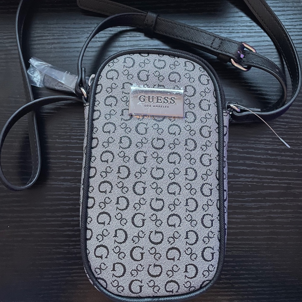 Grey/black guess crossbody bag